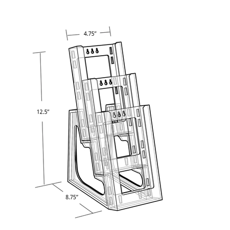 Azar Displays Three-tier Modular Trifold Brochure Holder, PK2 252303